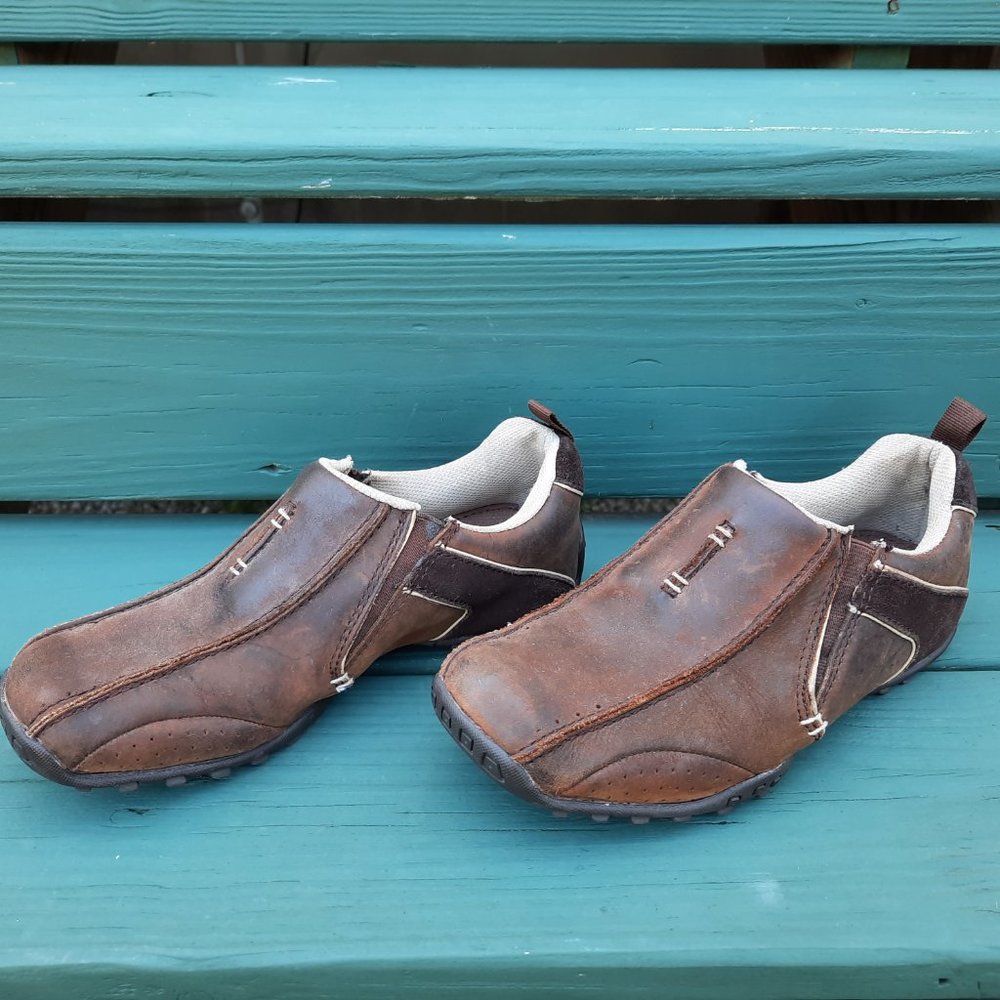 Skechers Size 6.5 Brown Leather / Suede City Walk Stampede Oxford Sneakers